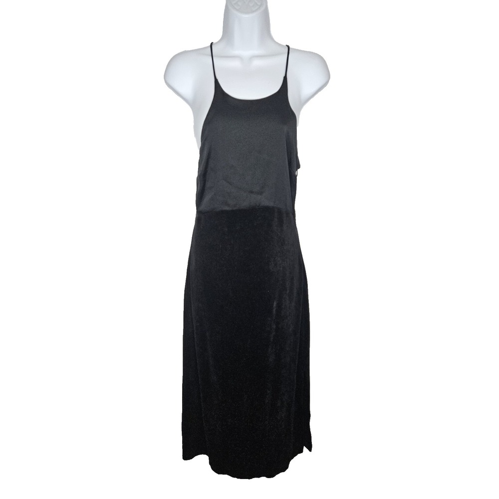 Juicy Couture Black Velvet Slip Dress Y2K Strappy Midi Party Coquette